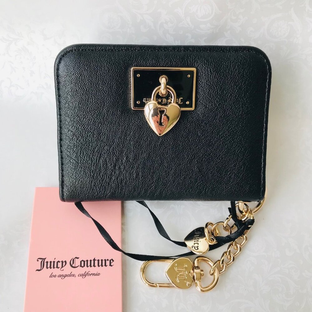 Juicy Couture Rolling on dual sided card case Interior ID window  Liquorice